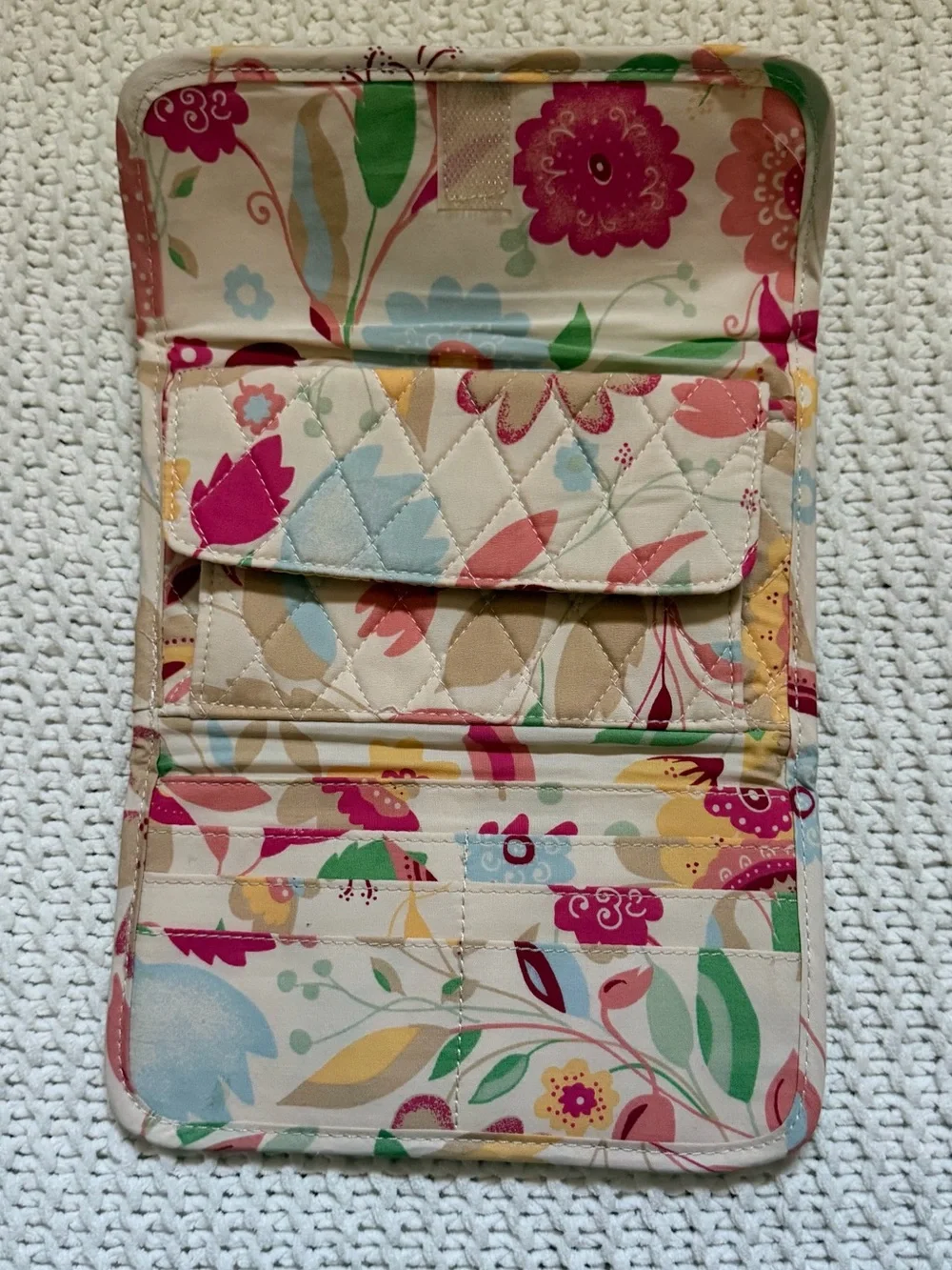 Quilted Floral Kids Seat Belt Shoulder Pads in Pink & Green